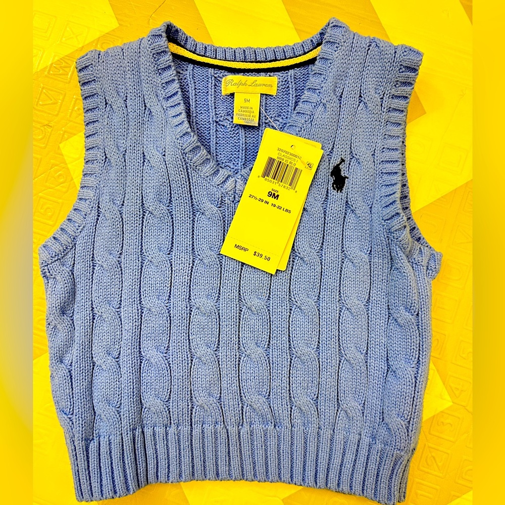 NWT Ralph Lauren blue vest 9m